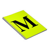 Fluorescent Chartreuse Yellow Neon Monogram Gift Notizblock (Rechte Seite)