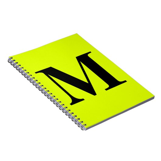 Fluorescent Chartreuse Yellow Neon Monogram Gift Notizblock (Rechte Seite)
