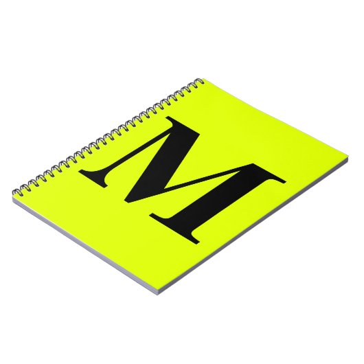 Fluorescent Chartreuse Yellow Neon Monogram Gift Notizblock (Linke Seite)