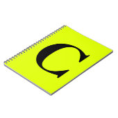 Fluorescent Chartreuse Yellow Neon Monogram Name Notizblock (Linke Seite)