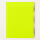Fluorescent Chartreuse Yellow Neon Monogram Name Planer (Rückseite)