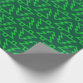 Fluorescent Green Christmas Trees Muster Geschenkpapier (Ecke)