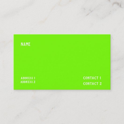 fluorescent green - QR code Visitenkarte (Vorderseite)