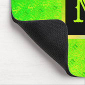 Fluorescent Neon Elegant Mit Monogramm Mousepad (Ecke)