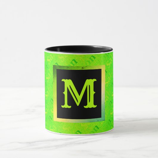 Fluorescent Neon Elegant Mit Monogramm Tasse (Zentrum)