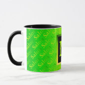 Fluorescent Neon Elegant Mit Monogramm Tasse (Links)
