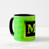 Fluorescent Neon Elegant Mit Monogramm Tasse (Vorderseite Links)