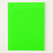 Fluorescent Neon Green Name Monogramme Gift Gabe Planer (Rückseite)