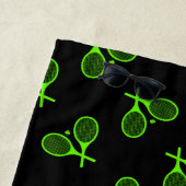 Fluorescent Neon Green Tennis Rackets Black Strandtuch (Beispiel)