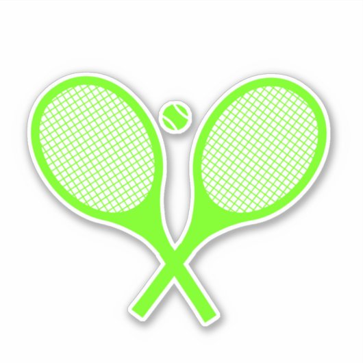 Fluorescent Neon Green Tennis Racquets Ball Aufkleber (Vorderseite)