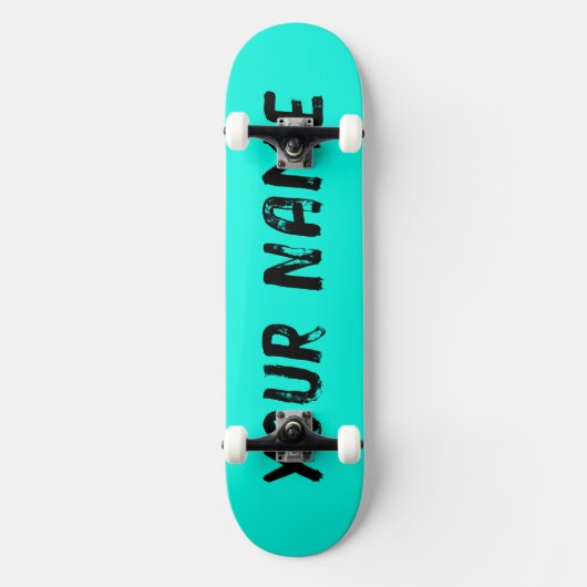 Fluorescent Neon Sky Blue Skateboard (Vorderseite)