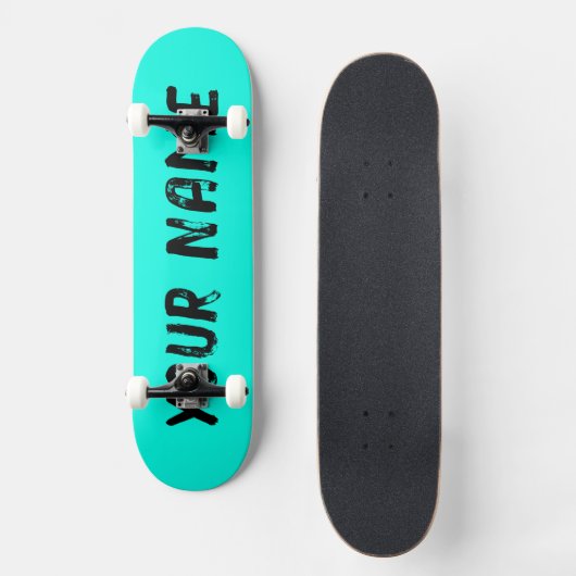 Fluorescent Neon Sky Blue Skateboard (Vorderseite)
