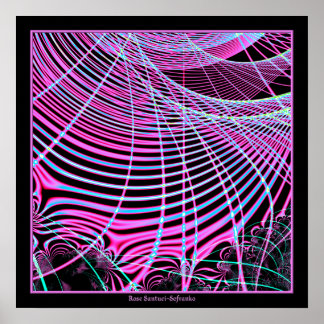 Fluorescent Neon Web Fraktal Poster