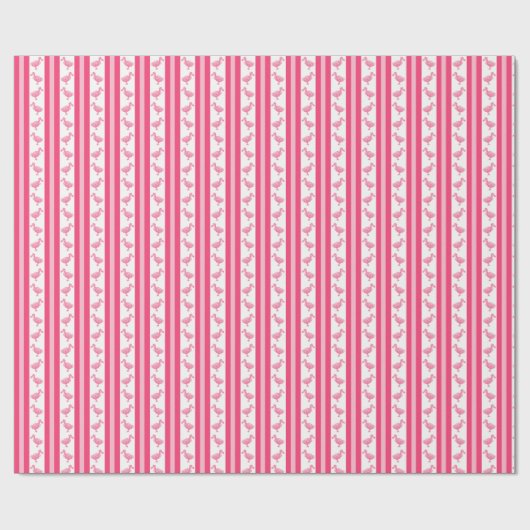 Fluorescent Pink Dodo Stripe Geschenkpapier (Flach)