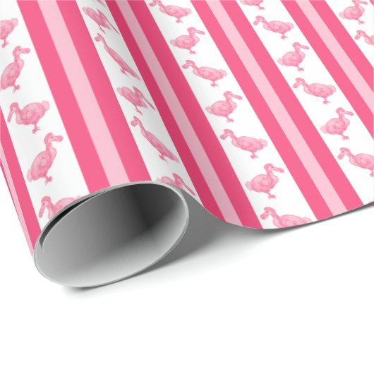 Fluorescent Pink Dodo Stripe Geschenkpapier (Rolleneckpunkt)