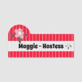 Fluorescent Red Easy Read Namensschild (Vorderseite)