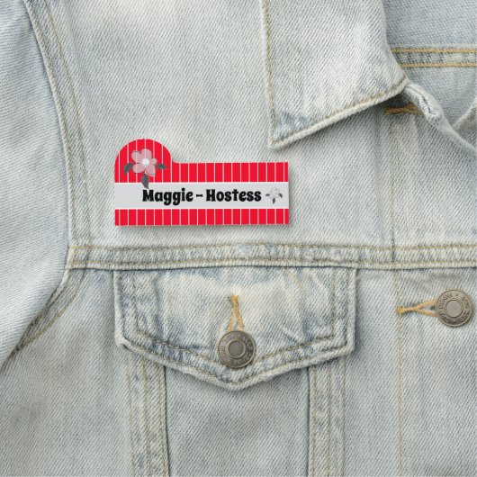 Fluorescent Red Easy Read Namensschild (Beispiel)