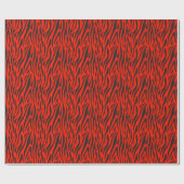 Fluorescent Red Small Zebra Print Geschenkpapier (Flach)