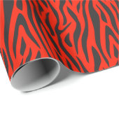 Fluorescent Red Small Zebra Print Geschenkpapier (Rolleneckpunkt)