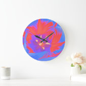 Fluorescent Tulip Wall Clock Große Wanduhr (Zuhause)