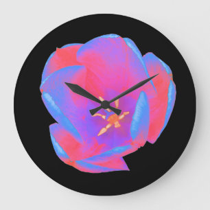 Fluorescent Tulip Wall Clock Große Wanduhr