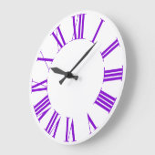 Fluorescent Violet Lila römischen Numeros DIY Farb Große Wanduhr (Winkel)