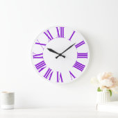 Fluorescent Violet Lila römischen Numeros DIY Farb Große Wanduhr (Zuhause)