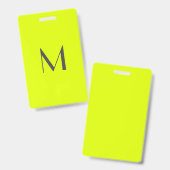 fluorescent yellow - add monogram  ausweis (Vorder- & Rückseite)