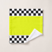 Fluorescent Yellow Racing Theme Handtuch Set (Waschlappen)