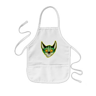 Fluoreszent Cartoon Cat Children Schürze