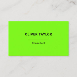 Fluoreszent Green Black Fun Minimalistischer Indiv Visitenkarte
