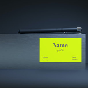 Fluoreszentes Gelb  fetter Name Visitenkarte
