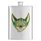 Fluoreszenz-Cartoon Cat Classic Flask Flachmann (Vorderseite)