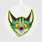 Fluoreszenz-Cartoon-Katze Acrylschmuck Ornament (Rückseite)