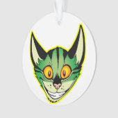 Fluoreszenz-Cartoon-Katze Acrylschmuck Ornament (Vorderseite)