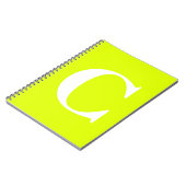 Fluoreszenz Chartreuse Yellow Neon Name Monogram Notizblock (Linke Seite)