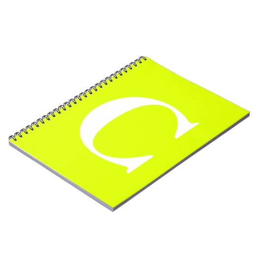 Fluoreszenz Chartreuse Yellow Neon Name Monogram Notizblock (Linke Seite)