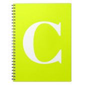 Fluoreszenz Chartreuse Yellow Neon Name Monogram Notizblock (Vorderseite)