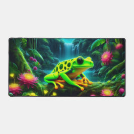 Fluoreszenz-Frosch, Augen-fangene Neontiere Schreibtischunterlage