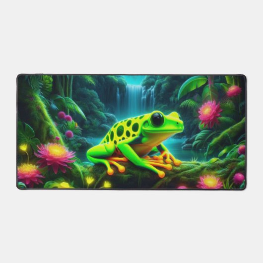 Fluoreszenz-Frosch, Augen-fangene Neontiere Schreibtischunterlage (Vorderseite)