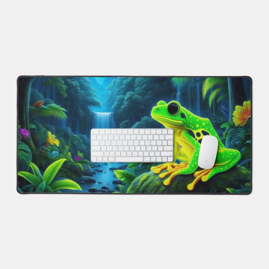 Fluoreszenz-Frosch, Augen-fangene Neontiere Schreibtischunterlage (Tastatur & Maus)