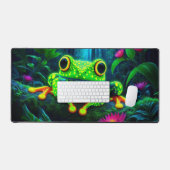 Fluoreszenz-Frosch, Augen-fangene Neontiere Schreibtischunterlage (Tastatur & Maus)