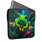 Fluoreszenz Frosch Laptopschutzhülle (Vorne Rechts)