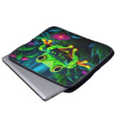Fluoreszenz Frosch Laptopschutzhülle (Vorne Knopf)