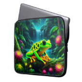 Fluoreszenz Frosch Laptopschutzhülle (Vorderseite Links)