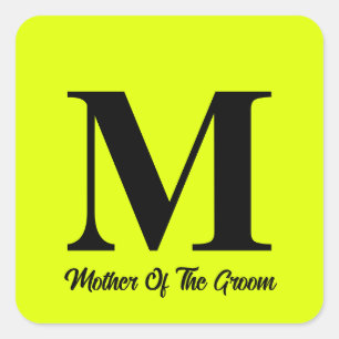 Fluoreszenz-Gelbe Mutter der Groomehe Quadratischer Aufkleber