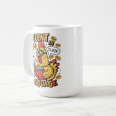 Fluoreszenz im Hühnerführer in der Geflügelsprache Kaffeetasse (Vorderseite Links)