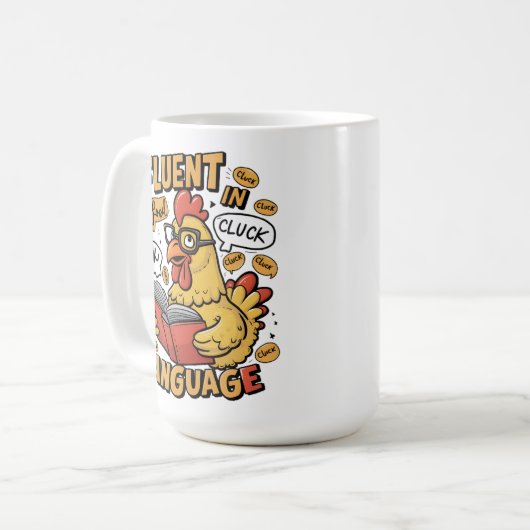 Fluoreszenz im Hühnerführer in der Geflügelsprache Kaffeetasse (Vorderseite Links)