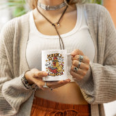 Fluoreszenz im Hühnerführer in der Geflügelsprache Kaffeetasse