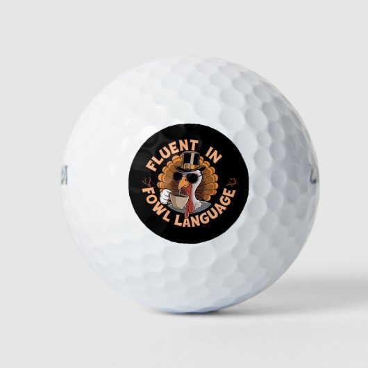 Fluoreszenz in der Fowl Language Funny Design für Golfball (Vorderseite)